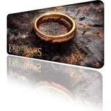 Hamiki Lotr Yüzüklerin Efendisi Large Gaming Mouse Pad 80x40 cm Kaymaz Taban Dikişli Kenar Masa Matı - Siyah - Sarı