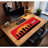 Hamiki Red Dead Redemption Large Gaming Mouse Pad 70x30 cm Kaymaz Taban Dikişli Kenar Masa Matı - Kırmızı - Siyah