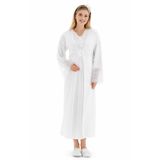 Hamile Gecelik ve Sabahlık Takımı/Bisiklet Yaka/Nefes Alan Pamuk Viskoz Kumaş/Şık DantelDetaylı -2’li Set-Pregnant Clothing(2269) (Ekru, XL)
