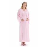 Hamile Gecelik ve Sabahlık Takımı/Bisiklet Yaka/Nefes Alan Pamuk Viskoz Kumaş/Şık DantelDetaylı -2’li Set-Pregnant Clothing(2269) (Pembe, 2XL)