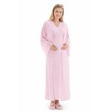 Hamile Gecelik ve Sabahlık Takımı/Bisiklet Yaka/Nefes Alan Pamuk Viskoz Kumaş/Şık DantelDetaylı -2’li Set-Pregnant Clothing(2269) (Pembe, XL)