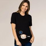 Hamile Kadın Baby T-Shirt MODEL103 - Siyah - XL
