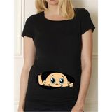 Hamile Kadın Baby T-Shirt MODEL91 - Siyah - XL