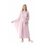 Hamile-Lohusa Dönemine Uygun Viskoz Kumaş, Dantel Süslemeli, Emzirmeli Gecelik & Sabahlık Set'i-2'li Pregnant Set (M)