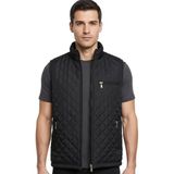 Hamitogulları Siyah Kapitone Polarlı Yelek Erkek Günlük Stil Dik Yaka Cepli Kolsuz