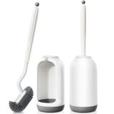 HAMITOR Klozet Fırçası Tutacağı Seti: 2 Paket Derin Temizleyici Silikon Tuvalet Temizleyici Scrubber Banyoda Kavisli Kıllı Kenar Altında Ölü Köşe Temizleyici - Modern Rv Tuvalet Dekoratif Aksesuarları