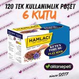 Hamlacı Keten Tohumu Öğütülmüş Toz | 120 Tek Kullanımlık Poşet | Doğal Keten Tohumu Öğütülmüş Tozu | 6 Kutu - 480 gr