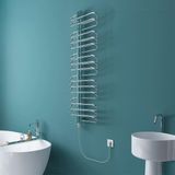 Hammam 1500X500MM Elektrikli On-Off Butonlu Fişli Paslanmaz Çelik Parlak Havlupan Sağ Kol Bloom Çok Borulu - Parlak Krom - 1500x500mm / 150x500cm