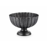 Hammer Eskitme Siyah Büyük Dekoratif Kase, Dövme Metal, Ayaklı Tasarım, 31x31x22 cm, Şık ve İddialı Ev Dekoru vazo
