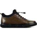 Hammer Jack Haki Erkek Sneakers Ayakkabı Suni Deri ve Tekstil Malzeme ile Düz Taban Tasarımı