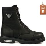 Hammer Jack Siyah Deri Dock Step Erkek Bot 102 18505-M 3 cm Yükseklik ile Rahat Kullanım