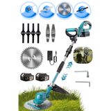 HAMMERKRAFT Bakır Sargılı Kömürsüz Motor 21V3AH çift Akülü Premium Seri Kenar Ot Çalı Çim Biçme Makinası