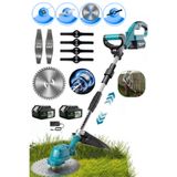 HAMMERKRAFT Çift Akülü Profosyonel Bakır Sargılı Kömürsüz Motor Ot Çalı Çim Kenar Biçme Akülü Tırpan