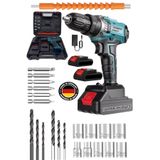 HAMMERKRAFT dmr025 Alman Çift Batarya Çift Metal Şanzuman Metal Dişli Tam Prosyonel 24 Parça Setli Matkap