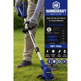 HAMMERKRAFT Premium Seri Profosyonel 21V 3Ah Teleskopik Uzatmalı Kömürsüz Motor Çim Çalı Ot Biçme Makinesi Şarjlı Tırpan