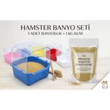 Hamster Banyo Kumu 1 Kg. Ve Banyo Kabı Kemirgen Kumu Seti
