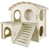 Hamster Hideout Kafesi Aksesuarları - Hamster Evi Ve Habitat Ahşap Hide Kulübe Tırmanma Merdiveni Ve Platformlu Cüce Gerbiller Ve Fare Fareleri Sıçan Diğer Küçük Hayvanlar Vb. İçin