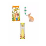 Hamster Temel İhtiyaçları (3 Parça) Quik Hamster Yemi, 90ml Suluk, Kemirme Taşı
