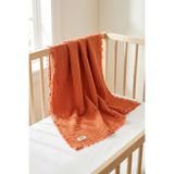 HAMUR 4 Katlı Müslin Bebek Pikesi%100 Pamuk 85x100 cm Yenidoğan Bebek Arabası Puset Örtüsü Battaniye Kiremit