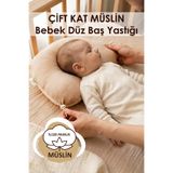 HAMUR Ayarlanabilir Düz Kafa Yastığı Müslin Bebek Yastığı%100 Pamuk Yenidoğan Baş Destek Gaz Uyku Minderi
