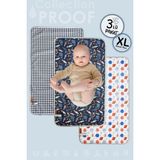 Hamur Baby Proof 3'lü Alt Açma Değiştirme Örtüsü Sıvı Geçirmez Koruyucu Alez Yıkanabilir Bebek Bakım Pedi - Standart - Gri