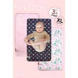 Hamur Baby Proof 3'lü Alt Açma Değiştirme Örtüsü Sıvı Geçirmez Koruyucu Alez Yıkanabilir Bebek Bakım Pedi - Standart - Pembe