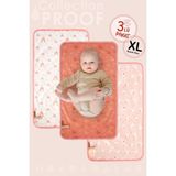 Hamur Baby Proof 3'lü Alt Açma Değiştirme Örtüsü Sıvı Geçirmez Koruyucu Alez Yıkanabilir Bebek Bakım Pedi - Standart - Somon