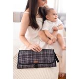 Hamur Bebek Alt Açma Bakım Çantası Organizerli Anne Bebek Yenidoğan Değiştirme Minderi BB-506 - Siyah - Beyaz