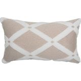 Hamur Bohem Özel Tasarım Punch Panç Desen Dekoratif Dikdörtgen Kırlent Kılıfı Bella Bej - 30 x 50 cm