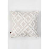 Hamur Bohem Özel Tasarım Punch Panç Desen Kare Dekoratif Kırlent Kılıfı Mila Ekru - 43 x 43 cm