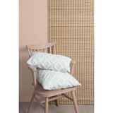Hamur Bohem Özel Tasarım Punch Panç Desen Kare Dekoratif Kırlent Kılıfı Mila Ekru - 55 x 55 cm