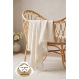 HAMUR Çift Katlı Müslin Bebek Pike Örtü Yenidoğan Battaniyesi 85X95 cm Bebek Pikesi Puset Örtüsü Ekru