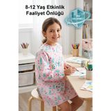 HAMUR Çocuk Kollu Etkinlik Boyama Önlüğü 8-12 Yaş Sıvı Geçirmez Aktivite Hobi Koruyucu Önlük Flowy