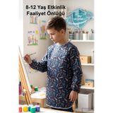HAMUR Çocuk Kollu Etkinlik Boyama Önlüğü 8-12 Yaş Sıvı Geçirmez Aktivite Hobi Koruyucu Önlük Galaxy