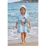 Hamur Erkek Çocuk Kapşonlu Plaj Havlusu Panço Havlu Yüzücü Deniz Havuz Bornozu Bebek Banyo Havlusu Dragon - 4 - 6 Yaş