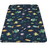 Hamur Fishes Oyun Matı Bebek Çocuk Halısı Balıklar Lacivert Yenidoğan Yumuşak Aktivite Etkinlik Örtüsü - 100 x 150 cm - Renkli