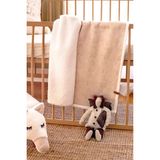 Hamur Fluffy Bebek Battaniyesi 80x100 cm Çift Taraflı Koyun Tüyü Bej Düz Desenli Yenidoğan İçin