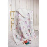 HAMUR Fluffy Bebek Battaniyesi 80x100 Cm Elephant Kundak Puset Çift Taraflı Koyun Tüyü Battaniye 100x80