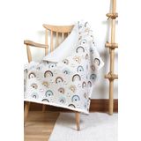HAMUR Fluffy Bebek Battaniyesi 80x100 Cm Gök Mavi Kundak Puset Çift Taraflı Koyun Tüyü Battaniye 100x80