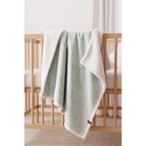 HAMUR Fluffy Bebek Battaniyesi 80x100 Solid Yeşil Kundak Puset Çift Taraflı Koyun Tüyü Battaniye 100x80