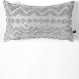 Hamur Gri Renkli Bohem Tasarım Punch Panç Desen Dekoratif Kırlent Kılıfı 28x50 cm