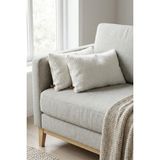 Hamur İskandinav Bohem 2 li Teddy Puffy Kırlent Kılıfı Beyaz - 28 x 50 cm