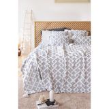 Hamur Iskandinav Yatak Örtüsü Seti Çift Kişilik Set Bohem Punch Panç Desen Elda Gri - 230 x 240 cm