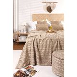 Hamur Iskandinav Yatak Örtüsü Seti Çift Kişilik Set Bohem Punch Panç Desen Letta Natural - Bej - 230 x 240 cm