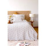 Hamur Iskandinav Yatak Örtüsü Seti Çift Kişilik Set Bohem Punch Panç Desen Lotus Bej - 230 x 240 cm