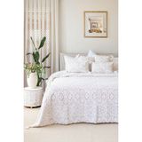 Hamur Iskandinav Yatak Örtüsü Seti Çift Kişilik Set Bohem Punch Panç Desen Motif Bej - 230 x 240 cm