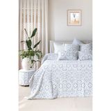 Hamur Iskandinav Yatak Örtüsü Seti Çift Kişilik Set Bohem Punch Panç Desen Motif Gri - 230 x 240 cm