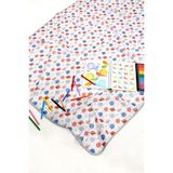 HAMUR Proof Sıvı Geçirmez 140x140 cm Bebek Çocuk Oyun Etkinlik Aktivite Beslenme Örtüsü Planet - Beyaz