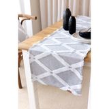 Hamur Punch Yıkanabilir Sofra, Masa, Salon, Mutfak ve Sehpa Masa Runner Bella Gri - Gri - Krem - 40 x 150 cm