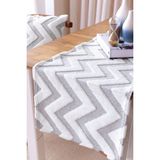 Hamur Punch Yıkanabilir Sofra, Masa, Salon, Mutfak ve Sehpa Masa Runner Line Gri - 40 x 150 cm